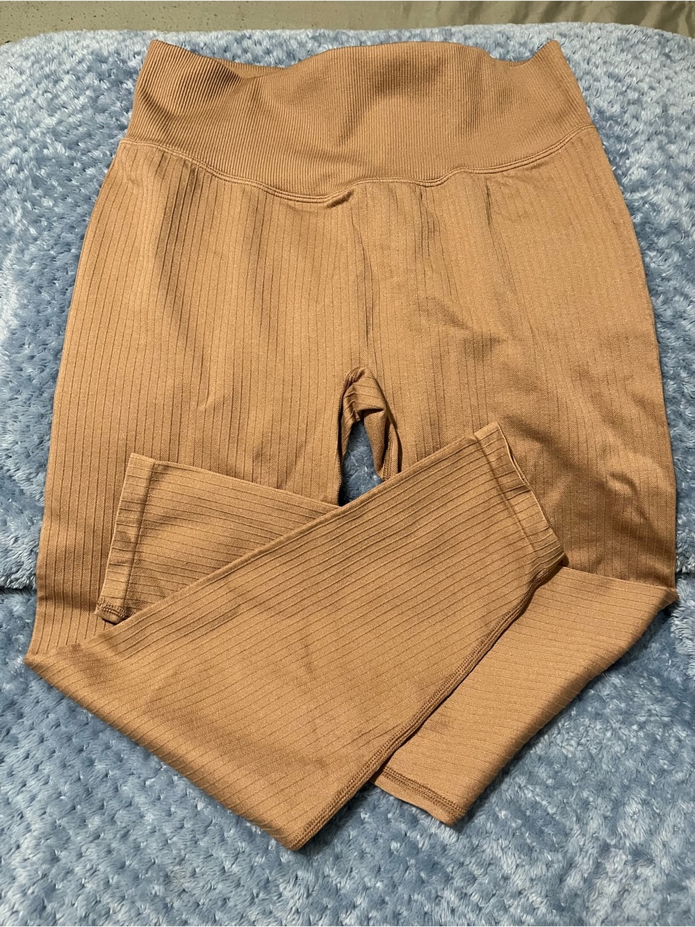 PINK Victoria's Secret Ribbed Active Top in Camel